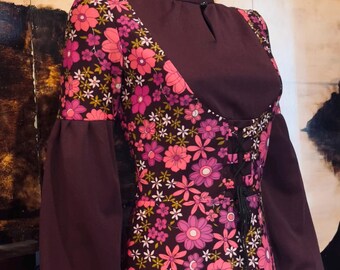 Vintage floral maxi dress / Boho / Hippie dress / Size S-M / 70s