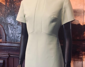 Vintage couture dress / Ethereal mint green dress / Size L / 60s