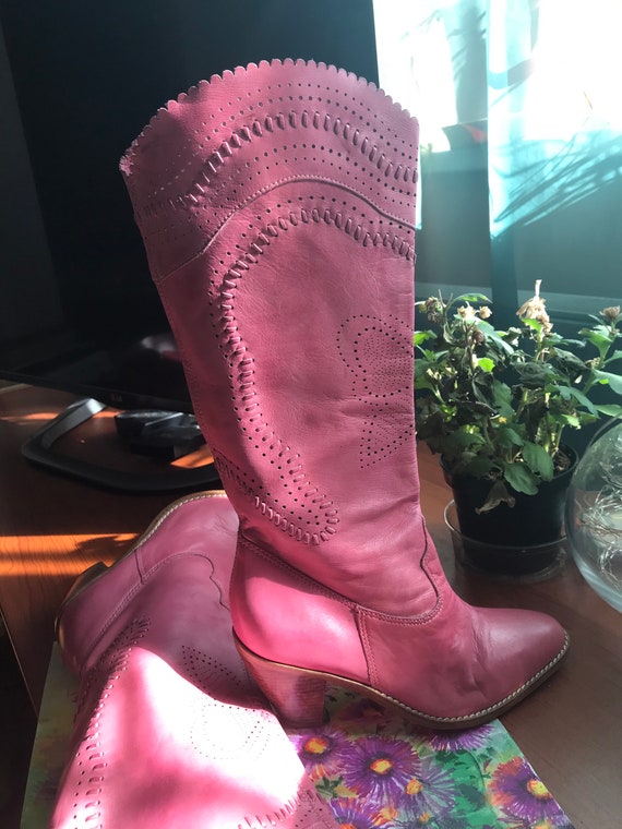 vintage pink cowboy boots
