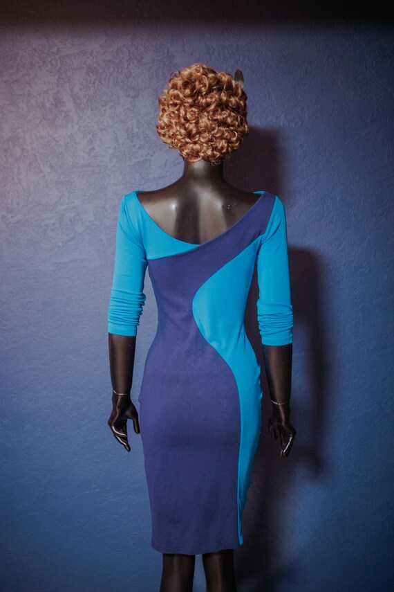Buy Vintage Versace Collection Dress / Blue Sapphire Bodycon Dress / Draped  Dress / Fitting Dress / Size XXS-XS / 90s Online in India - Etsy