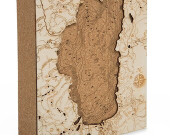 Lake Tahoe Topographic Cork Decoration