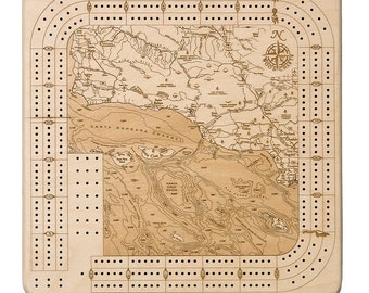 Santa Barbara / Channel Islands Topographic Cribbage Board