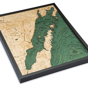 Carte de profondeur topographique sculptée de bois de comté de porte / carte