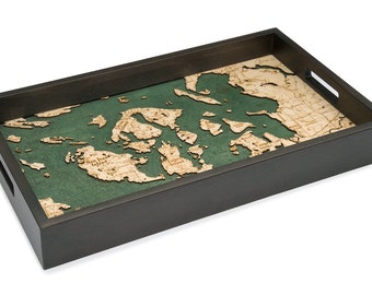 San Francisco Wooden Topographical Serving Tray