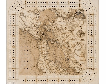 San Francisco Topographic Cribbage Board