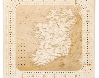 Ireland Topographic Cribbage Board