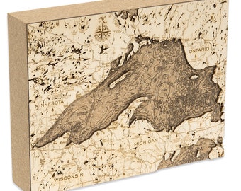 Lake Superior Topographic Cork Decoration