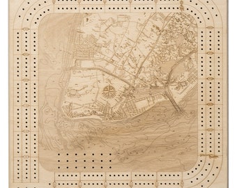 Cape May, New Jersey Topographic Cribbage Board