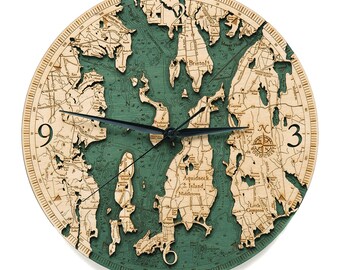 Narragansett RI Wood Carved Clock