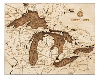 Great Lakes Topographic Cork Decoration