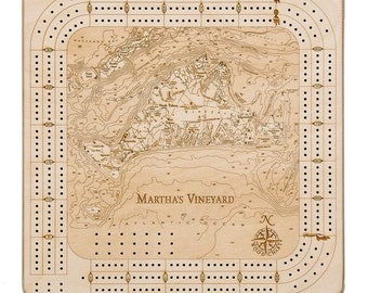 Martha's Vineyard Topographic Cribbage Board