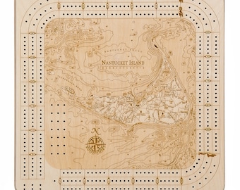 Nantucket Topographic Cribbage Board