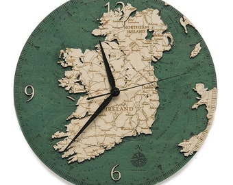 Ireland Wood Carved Clock