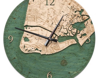 Cape May, New Jersey Wood Carved Clock - Home Decor