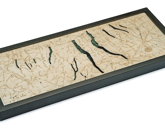 Finger Lakes Wood Carved Topographical Depth Chart / Map