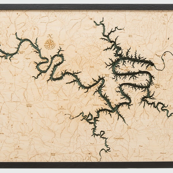 Lake of the Ozarks Map With Depth Etsy