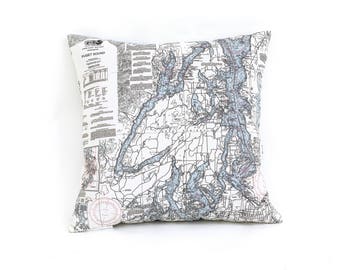 Puget Sound, WA Indoor/Outdoor Nautical Pillow  | Home Decor | Unique Decoration
