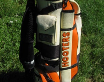 HOOTERS BUSHWACKER 8" Diameter Staff Light GOLF Bag Belding Sport Carry Cart Orange country club bar quality golfing Logo