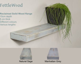 Reclaimed effect rustic shelves 15 x 5 cm, Made with natural wood