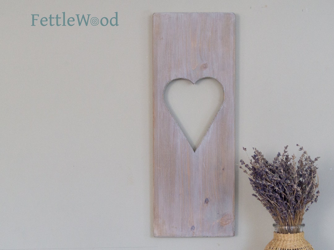 White Wooden Heart Wall Art for a Wooden Heart Décor, Large Wall Heart