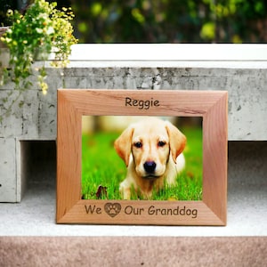 We Love Our Granddog 5" x 7" Picture Frame Personalized Photo (Engraved As You Like)