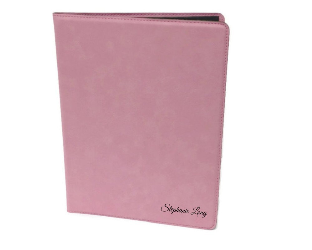 Personalized Pink Note Pad Holder Leatherette Engraved Free Etsy