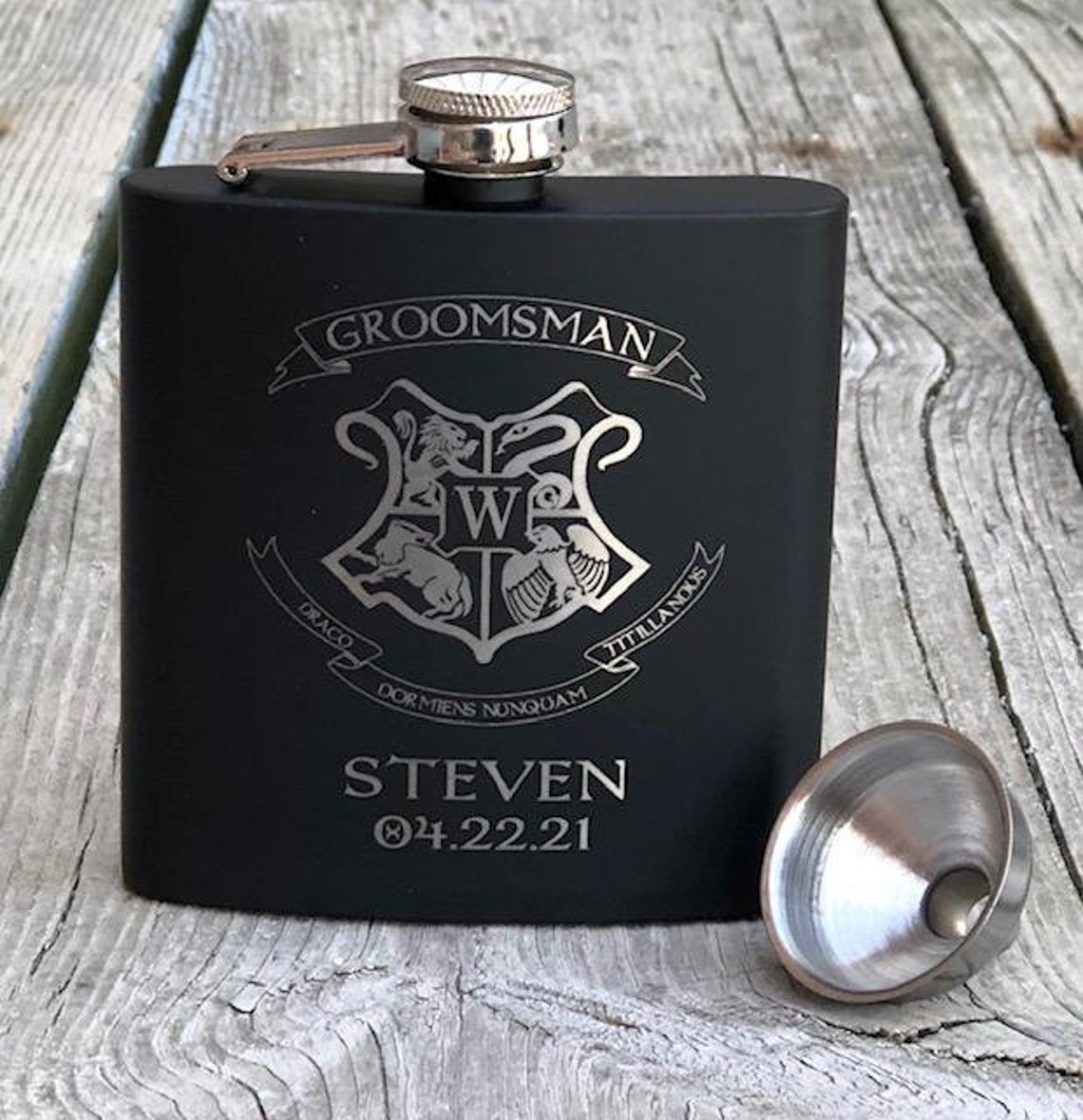 Harry Potter Flask Engraved Flask 2 Piece Flask & Funnel Harry Etsy