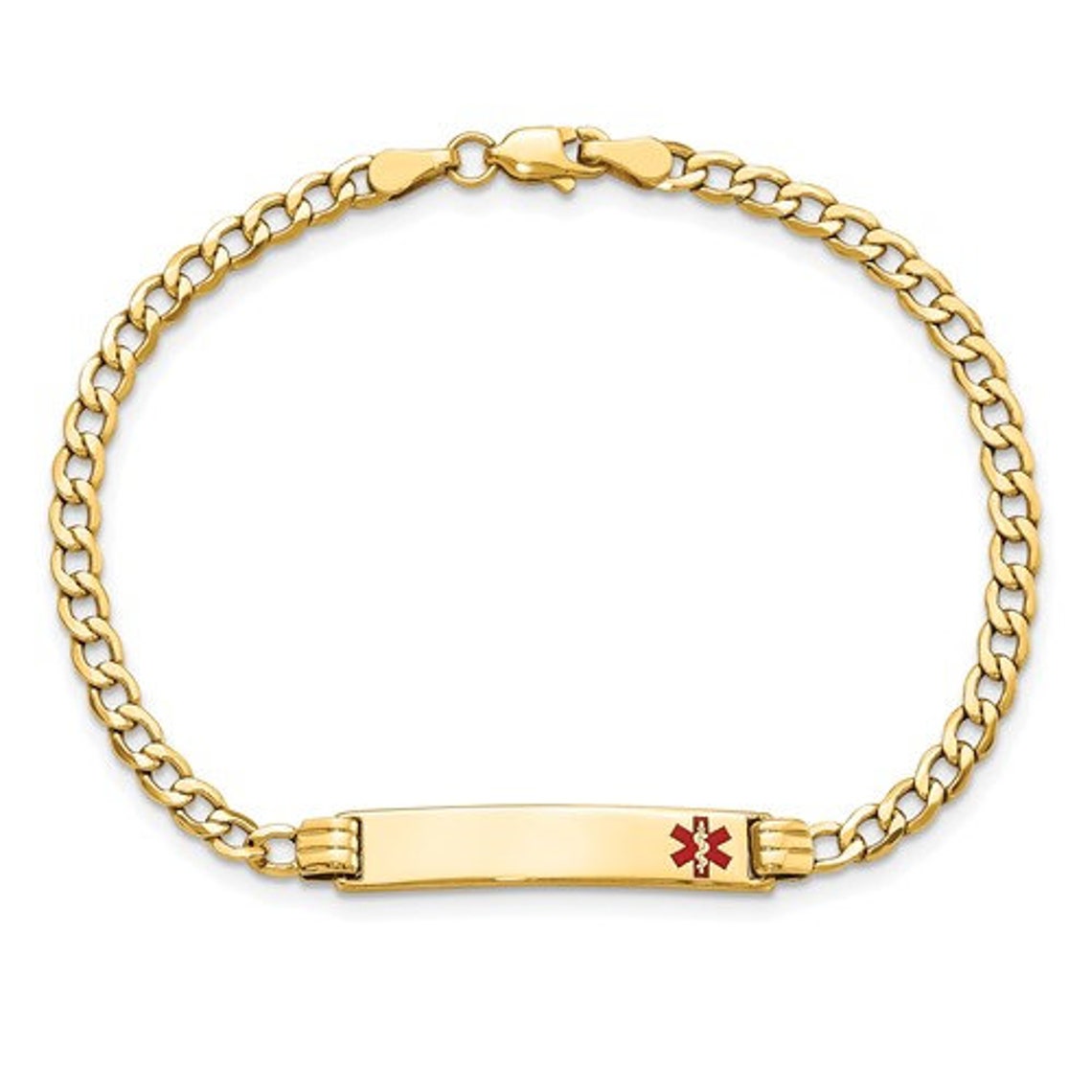 Personalized 14K Gold Medic ID Bracelet Ladies 8 Medical Etsy