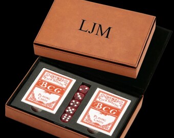 Poker Set, Card & Dice Set, Personalized Groomsman Gift