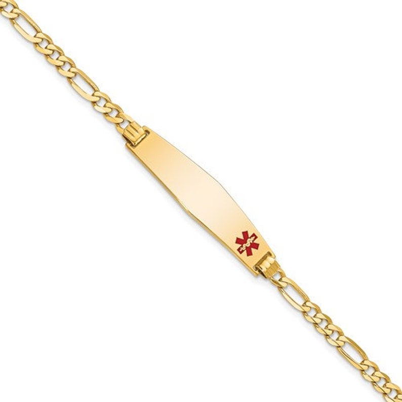 Personalized Ladies or Mens 14K Solid Gold Medic ID - Etsy