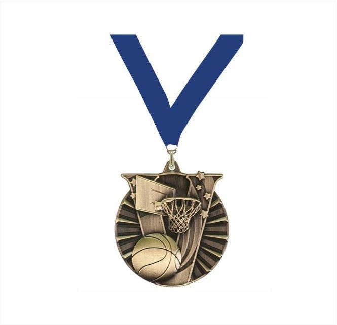 Basketball Medals, 2" Gold Kids Basketball Medal