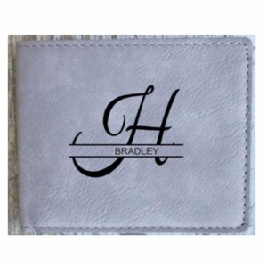 Cartera de cuero para hombre Cartera personalizada Cartera personalizada para hombre Cartera de cuero Regalo para él Grabado en el estilo que se muestra Cartera con monograma