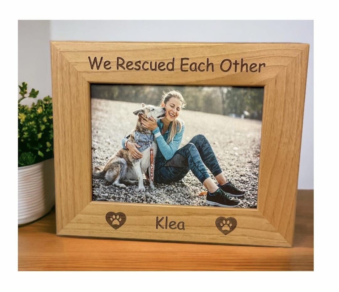 We Rescued Each Other Dog Frame, Personalized Pet Frame, 5 X 7 Dog