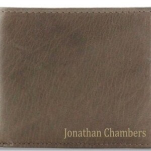 Cartera de cuero para hombre, regalo personalizado, billetera plegable para hombre, billetera de cuero grabada, billetera de cuero marrón