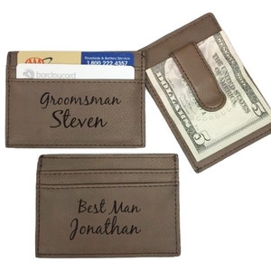 Personalized Money Clip, Groomsman Gift, Custom Credit Card Holder, Gift For Him