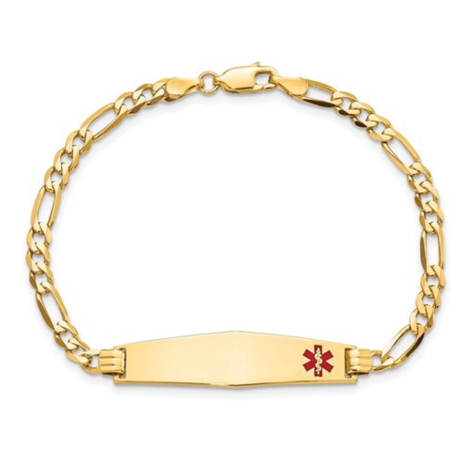 Personalized Ladies or Mens 14K Gold Medic ID Bracelet/Medical | Etsy