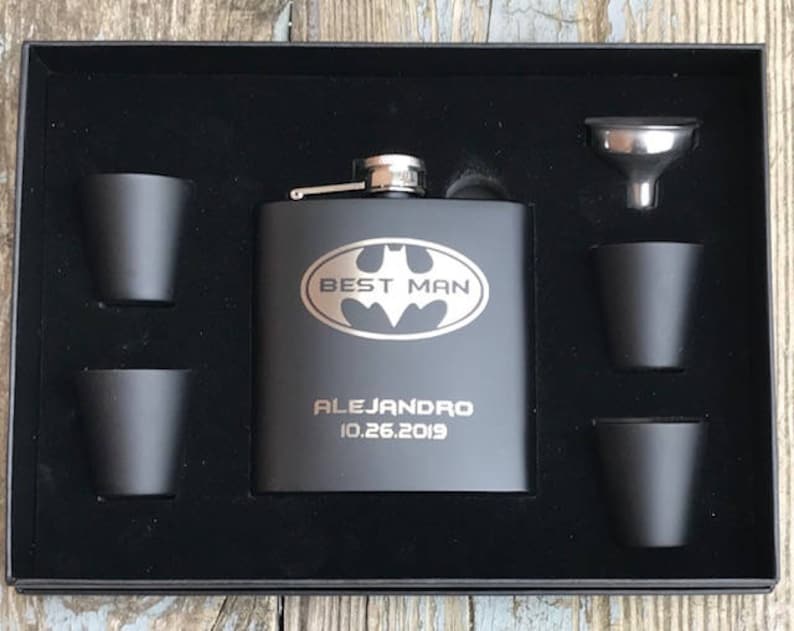 Disney Inspired Flask Personalized Groomsmen Flask Engraved Best Man