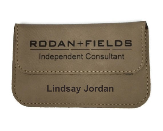 Rodan Fields Business Card Holder Case Black Leatherette Personalized Free