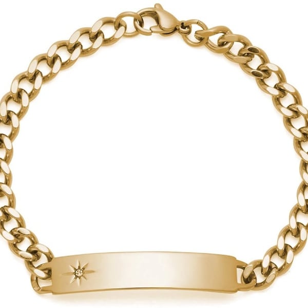 Gold Id Bracelet Etsy