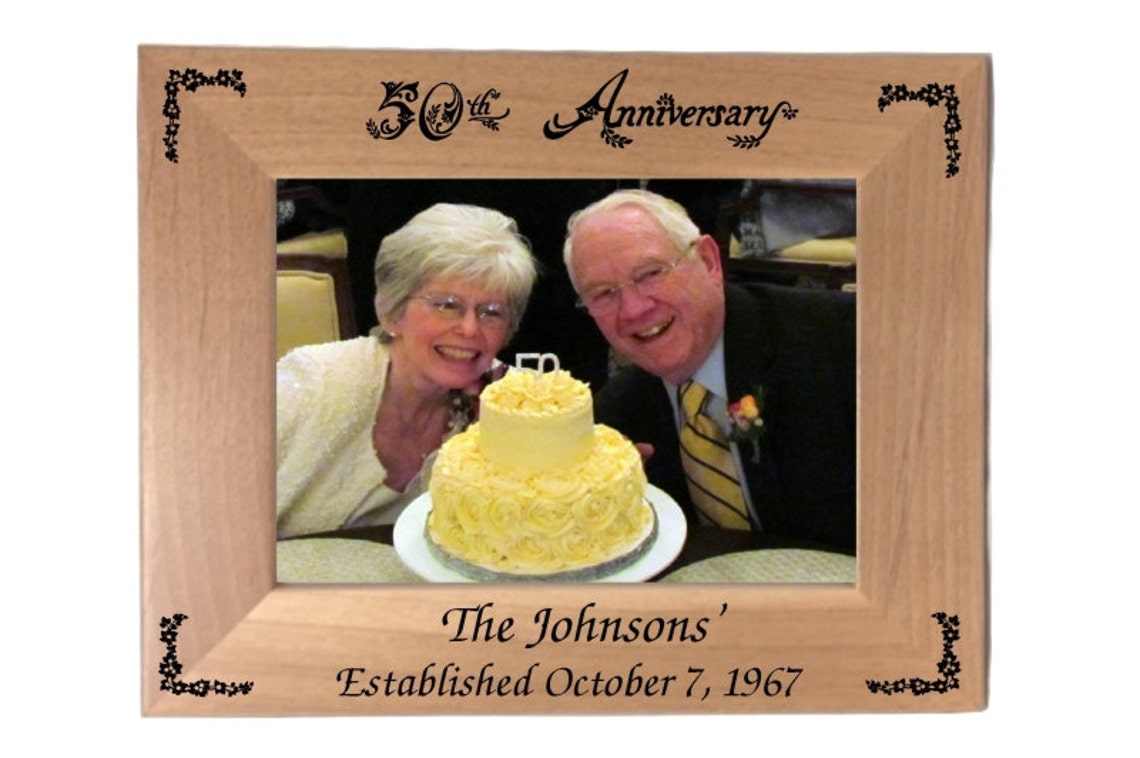 50th Anniversary Picture Frame Landscape Personalized 5 x 7 Etsy