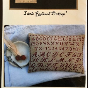 LITTLE REDWORK PinKeep / Stacy Nash Primitives /  cross stitch chart / pattern only