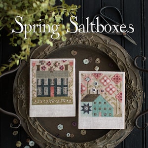 Plum Street Samplers / Spring Saltboxes /  cross stitch chart / cross stitch pattern / pattern only