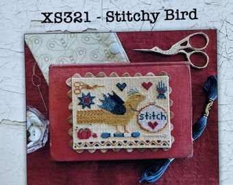 STITCHY BIRD by Teresa Kogut /  cross stitch chart / pattern only
