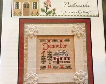 Country Cottage Needleworks/ Cottage of the Month/ December/ cross stitch chart / counted cross stitch pattern / pattern only