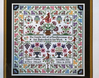CARDINAL POINTS / cross stitch chart / Long Dog Samplers / pattern and Kit Options