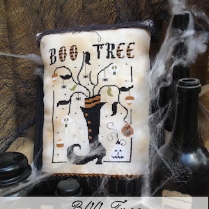 BOO Tree by The Primitive Hare / cross stitch chart / counted cross stitch