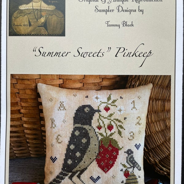 Scattered Seeds Samplers / SUMMER SWEETS Pinkeep / cross stitch chart / pattern only