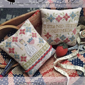 Heartstring Samplery / LADY COLUMBIA from the American Mamas Series / cross stitch chart / pattern only