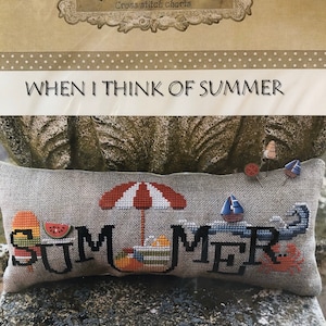 When I Think of SUMMER by Puntini Puntini / Buttons included / counted cross stitch