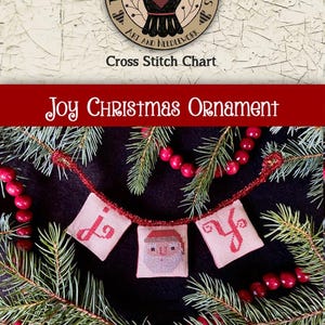 Joy Christmas Ornament by Teresa Kogut / cross stitch /pattern only